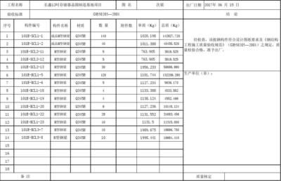 鋼結構工廠加工出廠資料