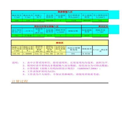 粘鋼加固計(jì)算表格圖片