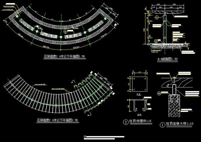 景觀廊架施工圖（景觀廊架施工圖包含哪些內(nèi)容）