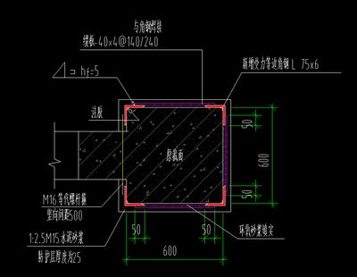 柱加固綴板表示方法（70*4@250(1500)/250）