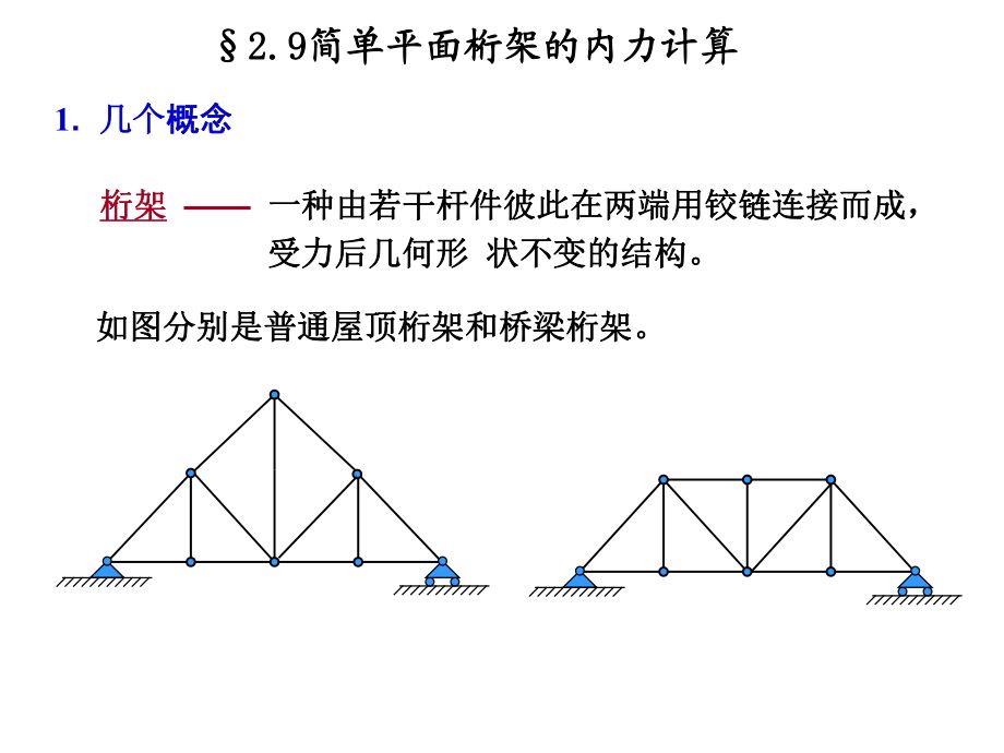 桁架結構的計算 上下桿件 形狀