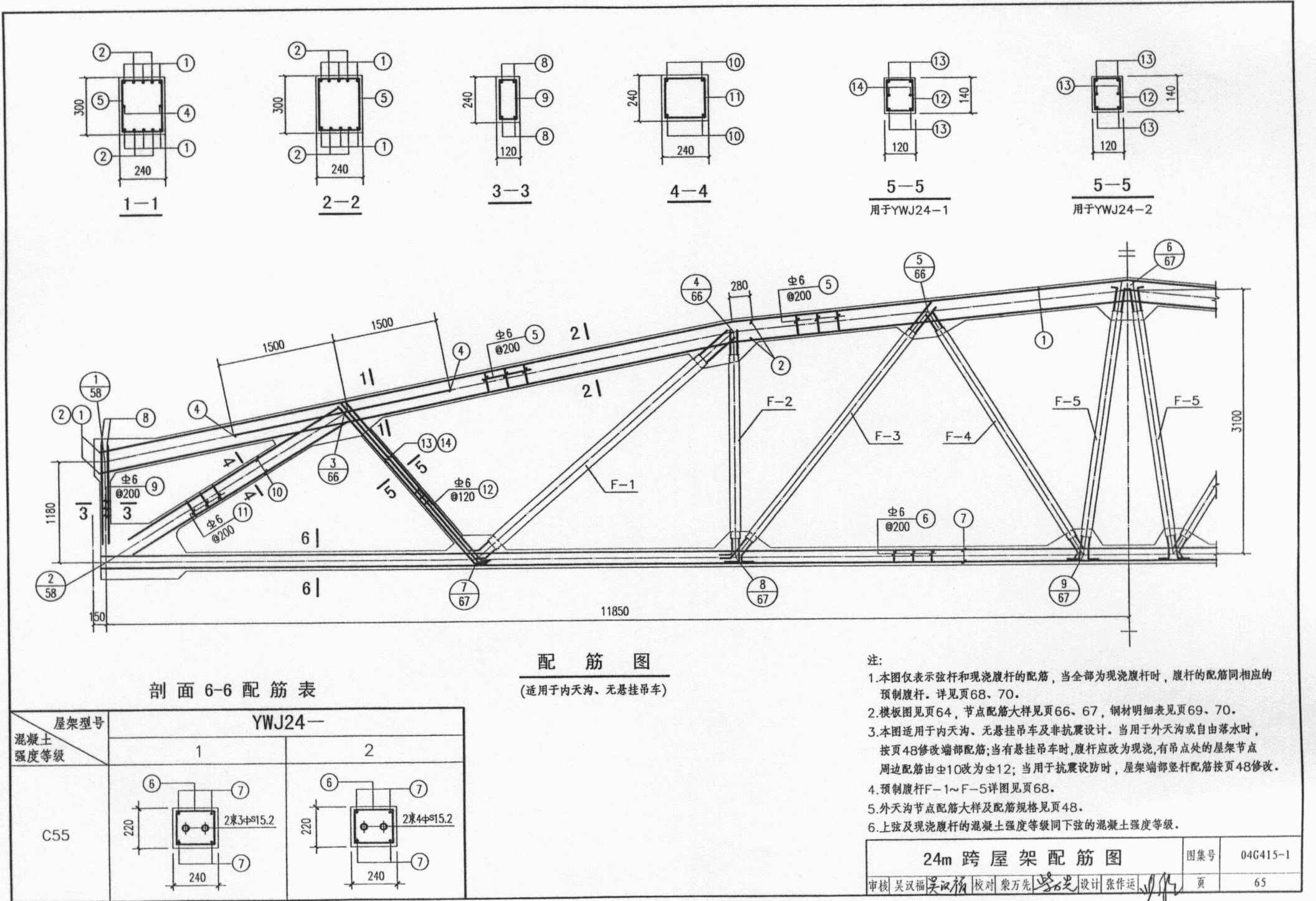 屋架圖集04g415一1（預應力混凝土折線形屋架圖集） 結構機械鋼結構施工 第2張