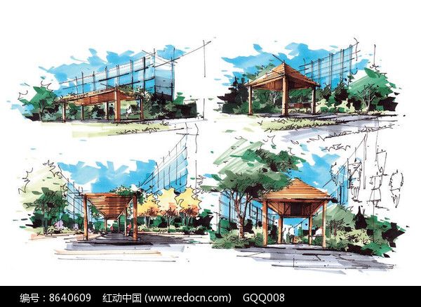 景觀廊架手繪圖片 鋼結構門式鋼架施工 第1張 景觀廊架手繪圖片 鋼結構門式鋼架施工 第1張