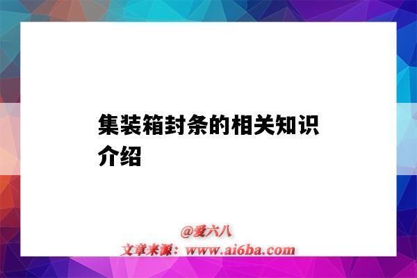 集裝箱封條百科（集裝箱封條是一種安全密閉的裝置，可視為集裝箱上的一種特殊鎖具） 結構工業裝備設計 第5張