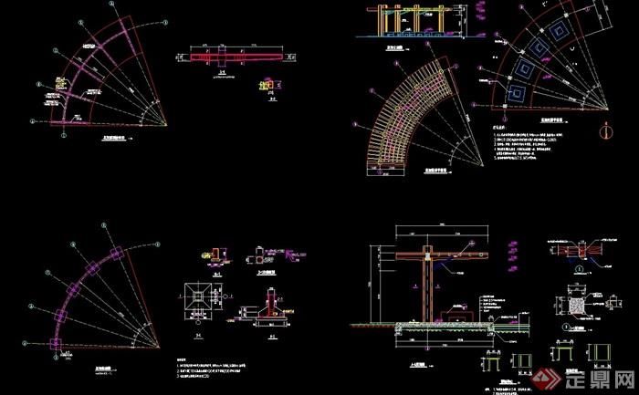 景觀廊架施工圖怎么畫 建筑施工圖設計 第5張