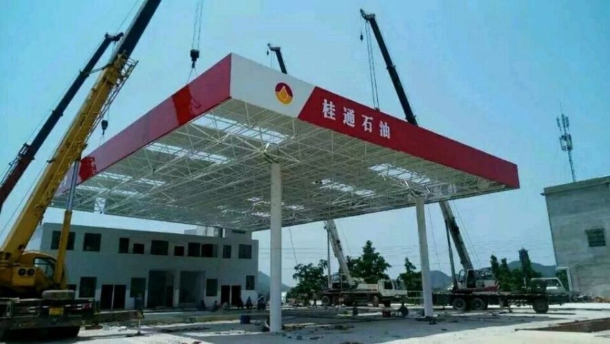 加油站網架鋼結構安裝原理是什么(加油站網架結構具有用鋼量小的特點其零件多為工廠預制件) 結構污水處理池設計 第2張 加油站網架鋼結構安裝原理是什么(加油站網架結構具有用鋼量小的特點其零件多為工廠預制件) 結構污水處理池設計 第2張