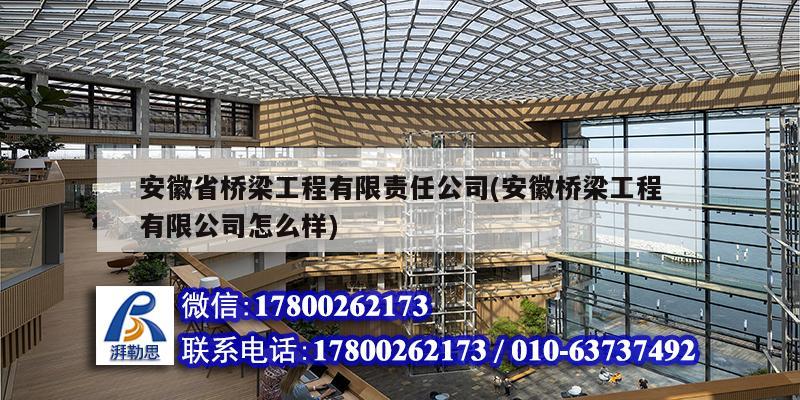 安徽省橋梁工程有限責任公司(安徽橋梁工程有限公司怎么樣) 結構工業鋼結構設計